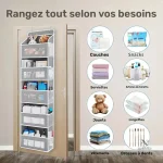 Organisateur mural de porte pour chambre bébé