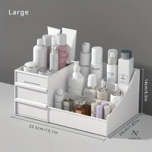 Organiseur de Maquillage avec Tiroirs – Boîte de Rangement Cosmétique pour Soins, Vernis et Accessoires Beauté
