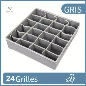Organiseur de tiroir 24 compartiments pour cravates et accessoires