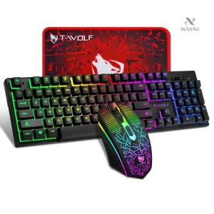 Pack Gaming 3 en 1 – Clavier, souris et tapis antidérapant