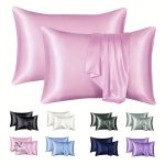 Taies d'oreiller en satin, 2 pièces, design simple