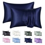 Taies d'oreiller satin unies, idéal pour la