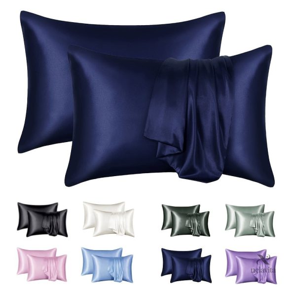 Taies d'oreiller satin unies, idéal pour la