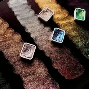 Palette de couleurs métalliques pour aquarelle éclatante