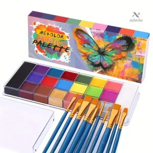 Palette de peinture corporelle artistique – 20 couleurs vives