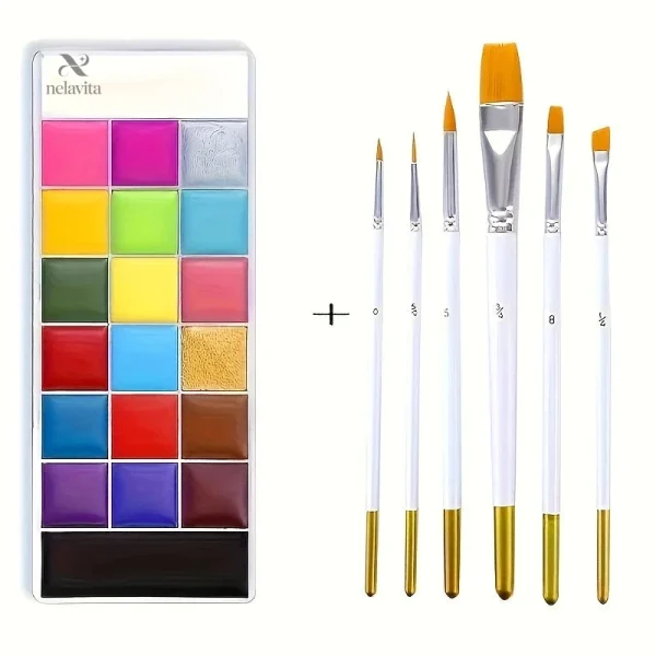 20 couleurs de peinture corporelle pour créations artistiques