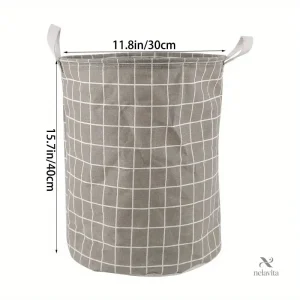 Panier à linge pliable en tissu imperméable – Grand bac de rangement avec poignées, motif à carreaux