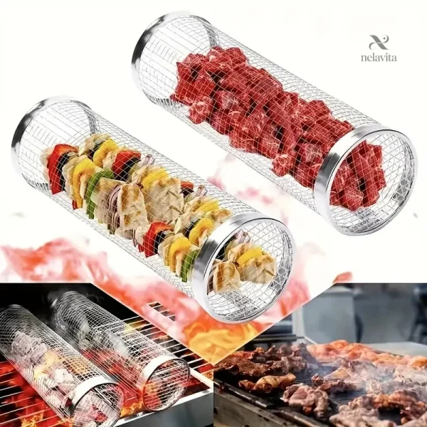 Panier grill pour cuire viandes et légumes sur barbecue