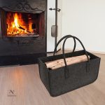 Paniers porte-bûches en feutre avec poignées pratiques