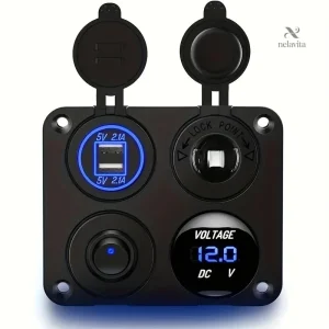 Panneau prise allume-cigare USB double port 5V 2.1A