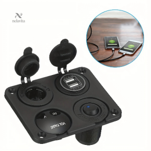 Prise USB avec voltmètre pour voiture et bateau