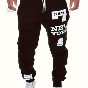 Pantalon de sport pour homme, coupe régulière, couleur unie