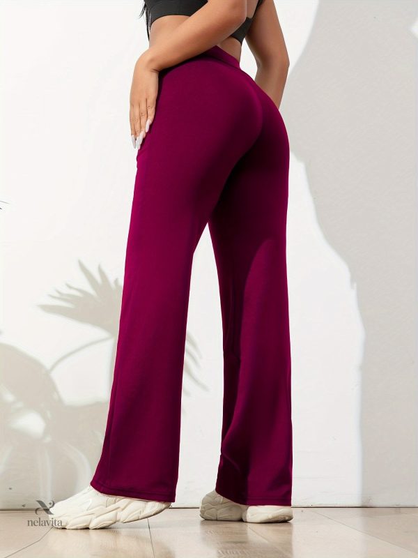 Vêtements de sport femmes : pantalon de yoga uni et extensible