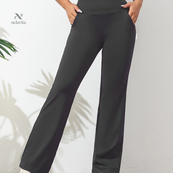 Pantalon uni taille haute pour le yoga et le fitness