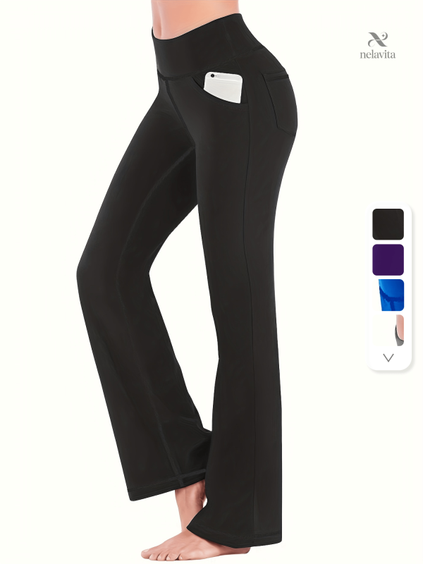 pantalon-evase-taille-haute-1 Pantalon évasé grande taille taille haute