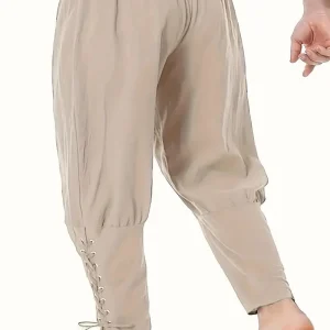Pantalon fantaisie homme médiéval – Pantalon ample à lacets style renaissance bohème