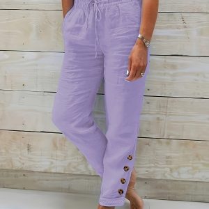 Pantalon Droit Ajusté Femme - Tissu Léger