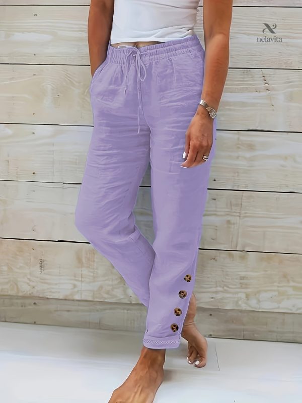 Pantalon Droit Ajusté Femme - Tissu Léger