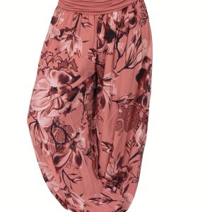 Pantalon fleuri avec taille élastique pour un confort optimal
