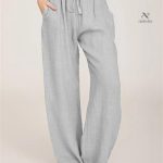 Pantalon Large avec Détails de Cordon
