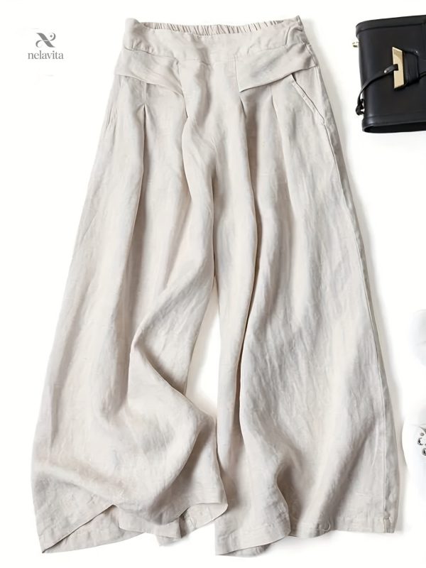 pantalon-large-court-retro-femme-en-lin-1 Pantalon Large Court Femme en Lin