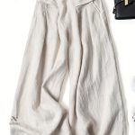 Pantalon Femme Style Décontracté en Lin