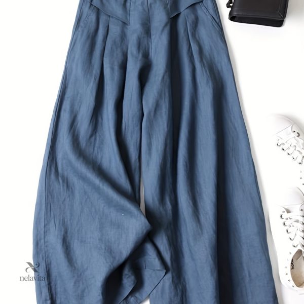 Pantalon Large Femme en Tissu Naturel