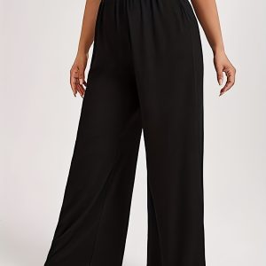Pantalon Large Élégant Femme Grande Taille – Taille Haute