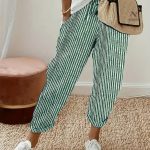 Pantalon rayé femme, style ample et tendance