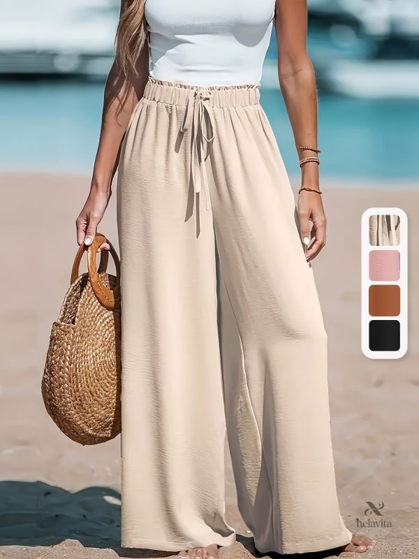 pantalon-large-taille-haute-femme-confortable-respirant-1 Pantalon large taille haute pour femme