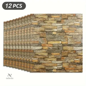 Papier Peint Imitation Pierre 3D – Décoration Murale Réaliste pour Cuisine, Salon et Chambre