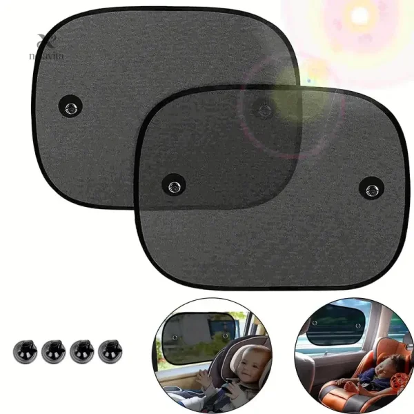 Lot de 2 pare-soleils pour voiture avec ventouses