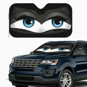 Pare-soleil voiture yeux bleus – Protection pare-brise anti-chaleur