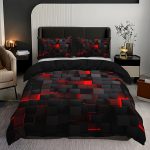 Literie graphique en 3 pièces pour chambre contemporaine