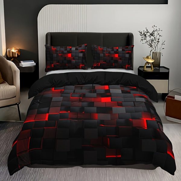 Literie graphique en 3 pièces pour chambre contemporaine