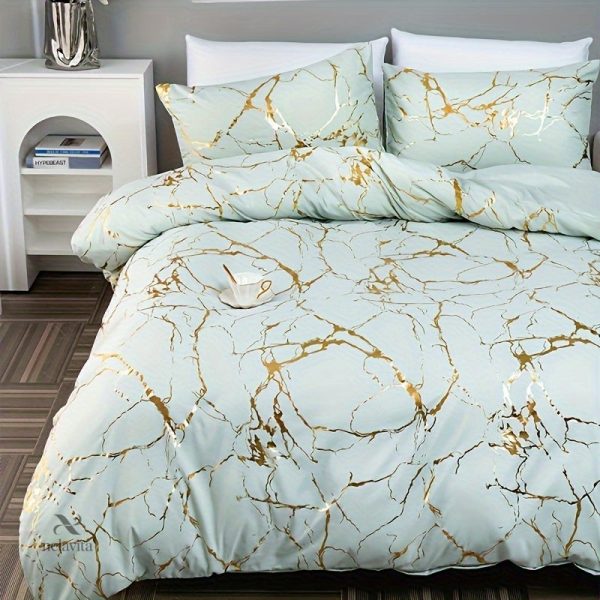 Linge de lit moderne avec motif doré