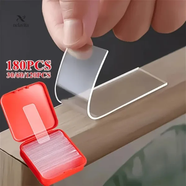Adhésifs transparents réutilisables pour diverses surfaces