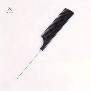 Peigne à Queue Fine pour Séparation et Coiffage Précis – Lot de 2 Antistatiques (Noir & Violet) – Idéal Tresses, Mèches et Chignons