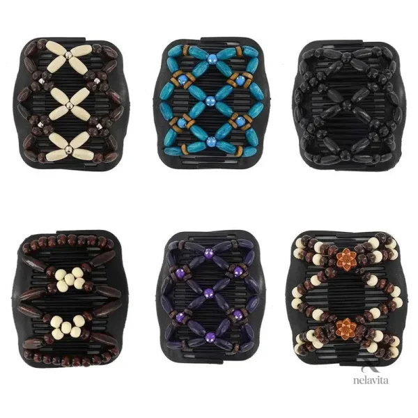 Accessoire coiffure femme avec perles bleues pour un style raffiné