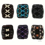Peigne pratique pour cheveux, orné de perles bleues stylées