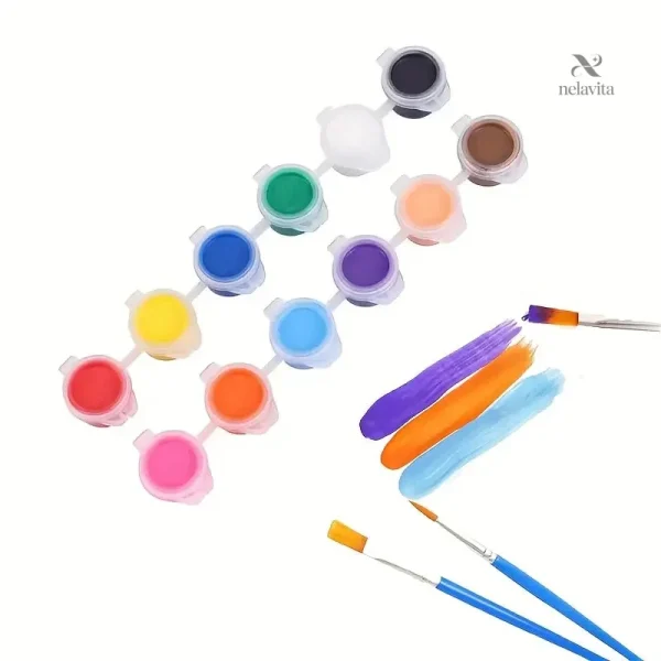 Pinceaux Inclus dans le Kit de Peinture Acrylique