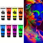 Peinture Fluorescente UV pour visage et corps, 8 couleurs néon