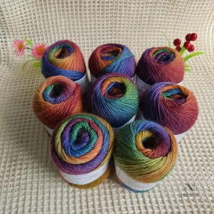 Pelote de Laine Arc-en-Ciel Dégradé – Fil Multicolore Doux pour Crochet & Tricot Créatif