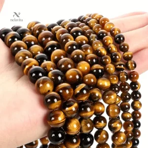 Perles Oeil de Tigre en vrac pour créations de bijoux