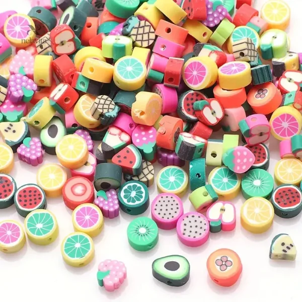 Perles en forme de fruits pour bracelets et colliers