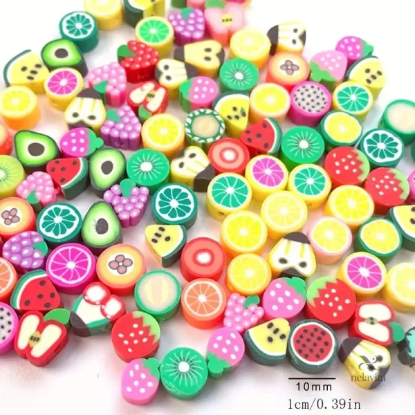 Perles Fruits en Fimo Colorées pour bijoux DIY