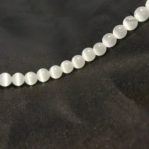 Perles rondes en pierre de lune blanche pour bijoux DIY