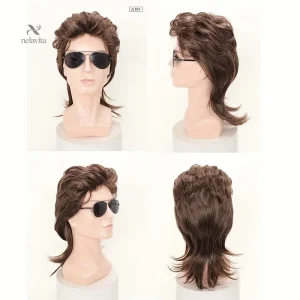 Perruque Homme Style Mullet – Look Vintage Années 80 Rock & Déguisement Détenteur de Style