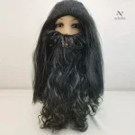 Costume de Père Noël mystérieux avec perruque et moustache