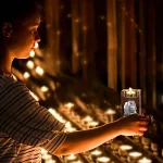 Objet décoratif en cristal avec photo gravée sur mesure